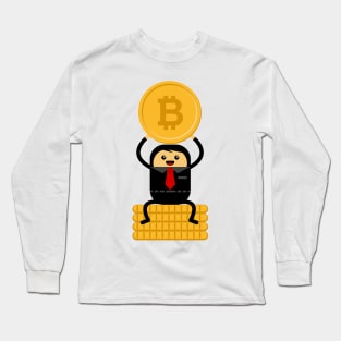 Businessman Earn Bitcoin Long Sleeve T-Shirt